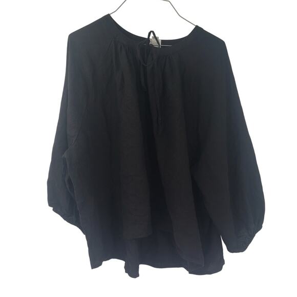 A NEW DAY Black Linen Blend Top Womens Size XXL (2XL) - Picture 1 of 4